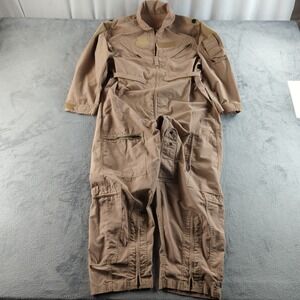 US Military Flight Suit Mens 46S Short Tan CWU-27P Coveralls Jumpsuit Flyers USA